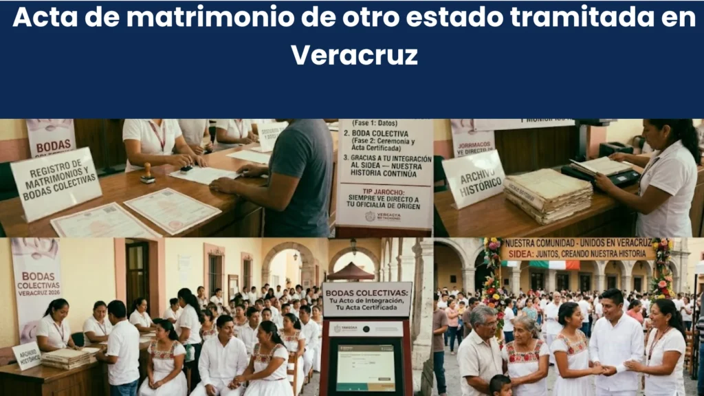 Acta de matrimonio de otro estado tramitada en Veracruz