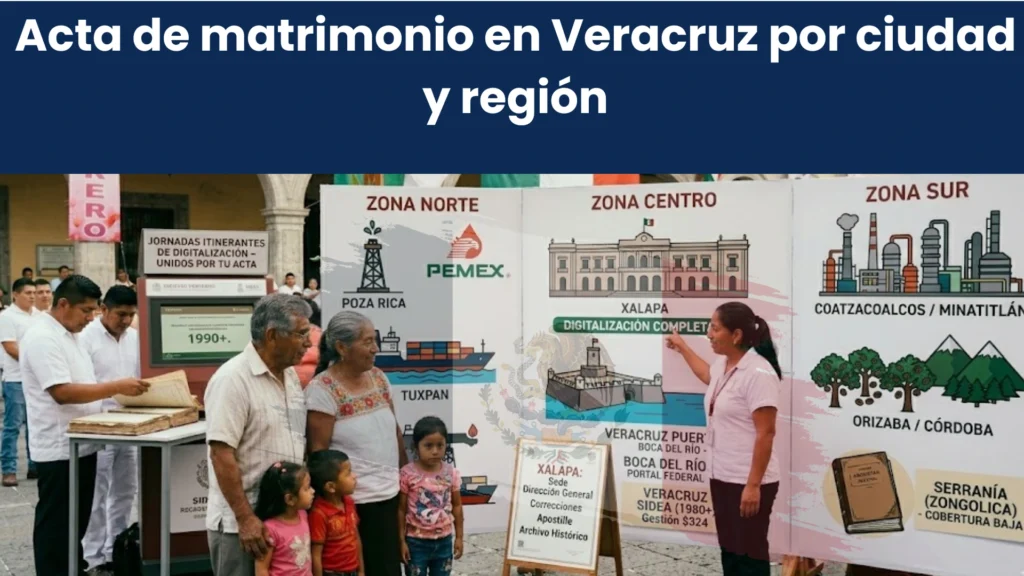 Acta de matrimonio en Veracruz por ciudad y región