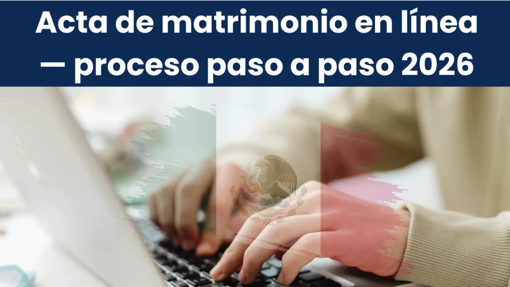 Acta de matrimonio en línea — proceso paso a paso 2026