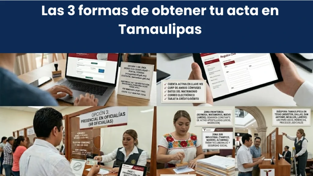 Acta de matrimonio por ciudad en Tamaulipas