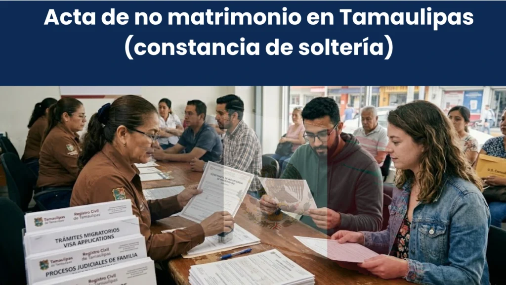 Acta de no matrimonio en Tamaulipas (constancia de soltería)