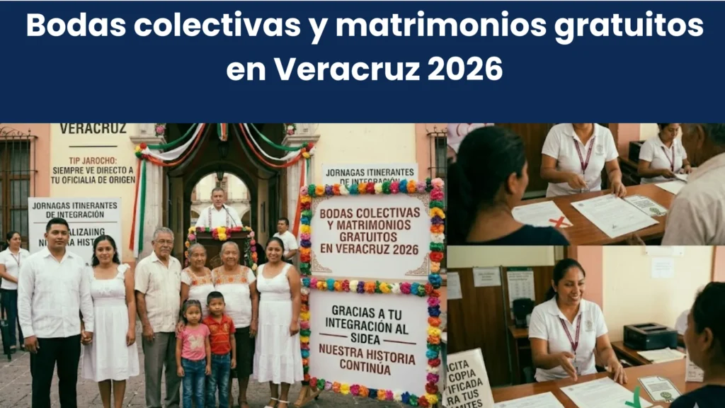 Bodas colectivas y matrimonios gratuitos en Veracruz 2026