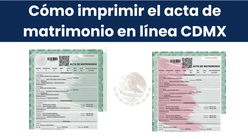 Cómo imprimir el acta de matrimonio en línea CDMX