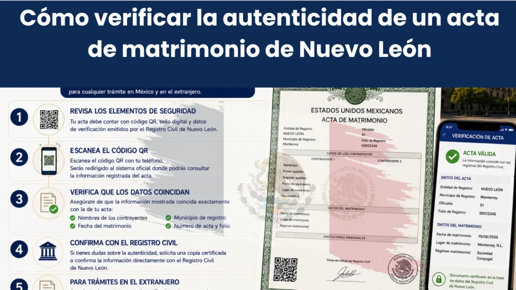 Cómo verificar la autenticidad de un acta de matrimonio de Nuevo León