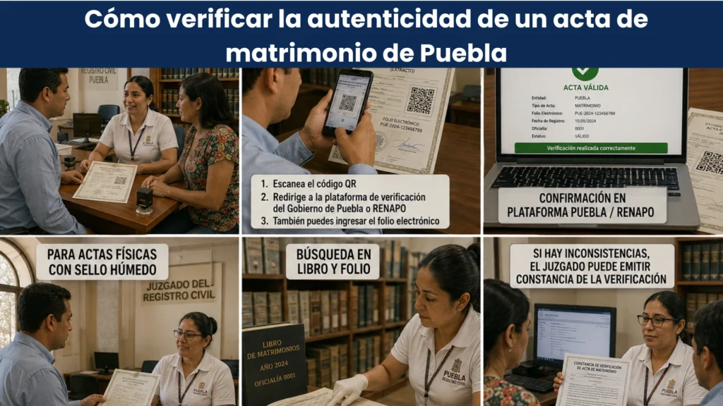 Cómo verificar la autenticidad de un acta de matrimonio de Puebla