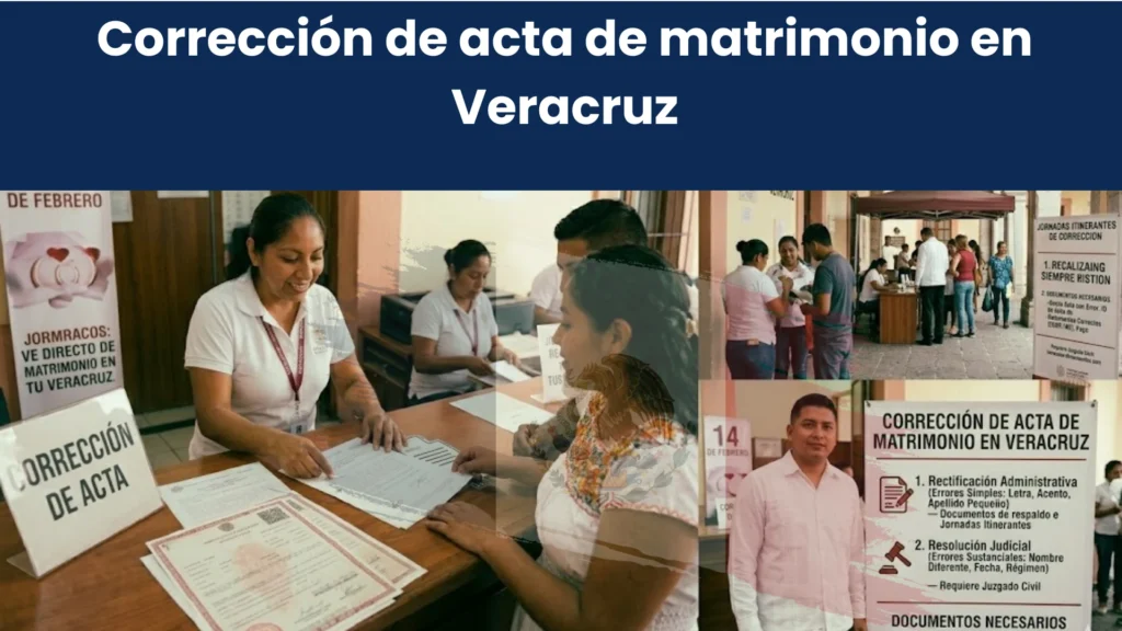 Corrección de acta de matrimonio en Veracruz