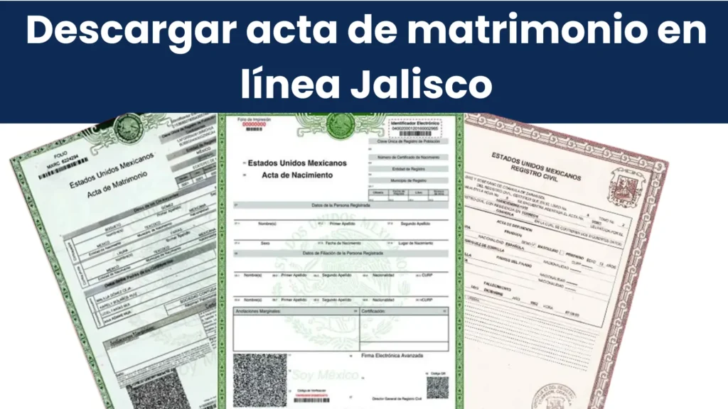 Descargar acta de matrimonio en línea Jalisco