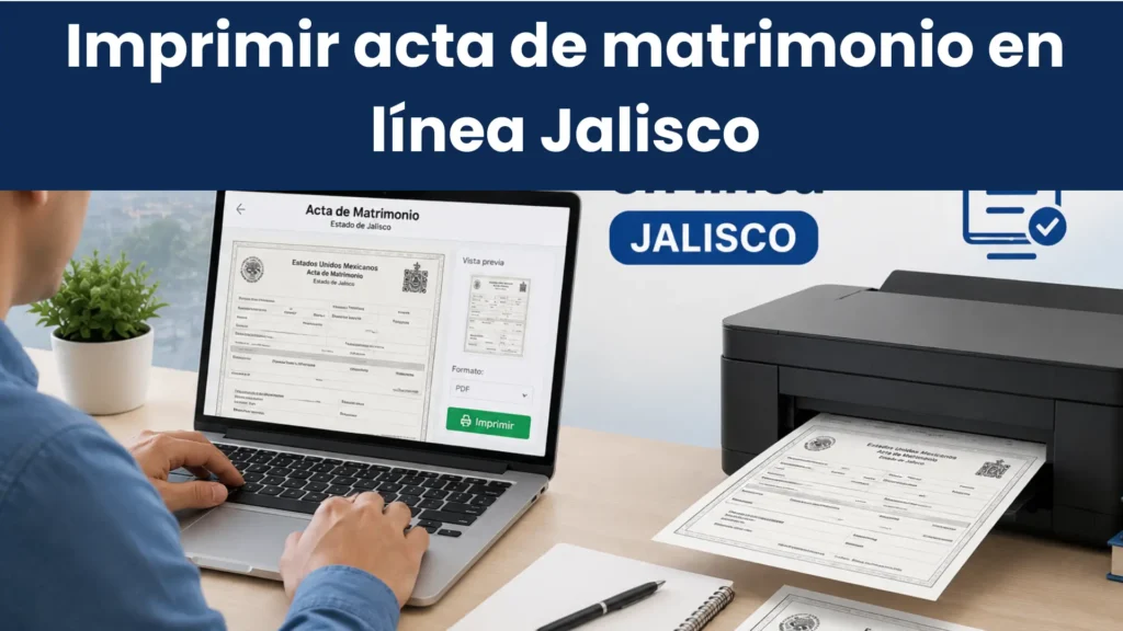 Imprimir acta de matrimonio en línea Jalisco