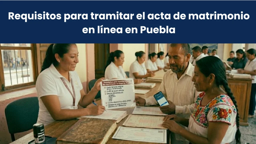 Requisitos para tramitar el acta de matrimonio en línea en Puebla