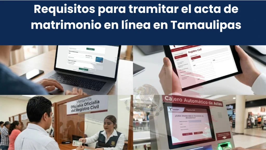 Requisitos para tramitar el acta de matrimonio en línea en Tamaulipas