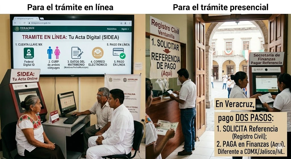 Requisitos para tramitar el acta de matrimonio en línea en Veracruz