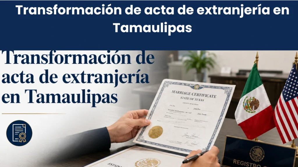 Transformación de acta de extranjería en Tamaulipas