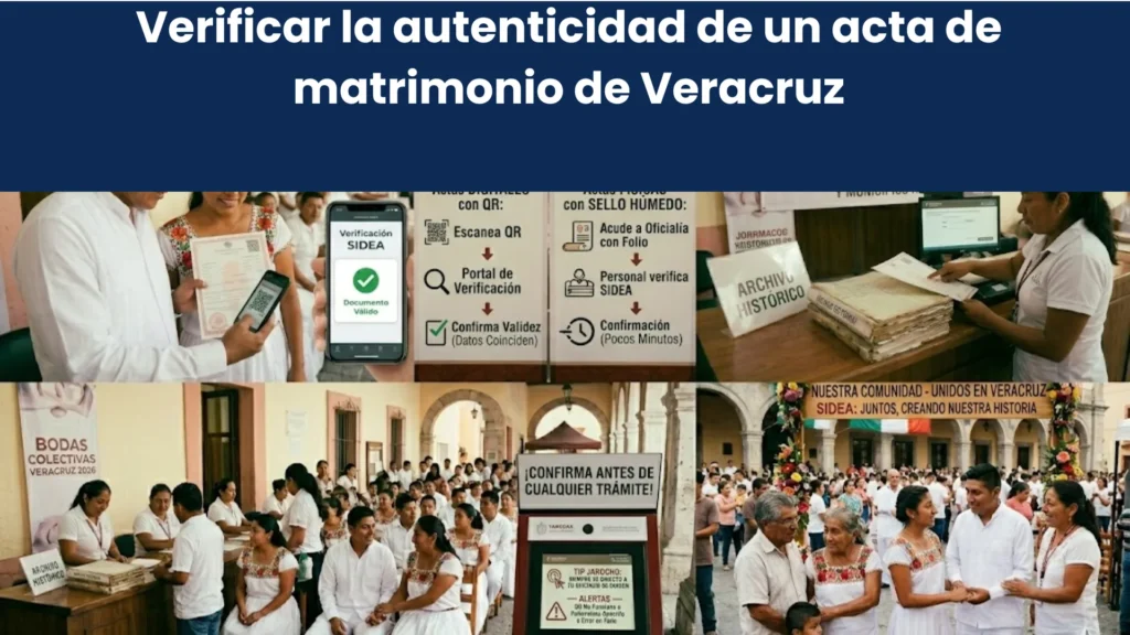 Verificar la autenticidad de un acta de matrimonio de Veracruz